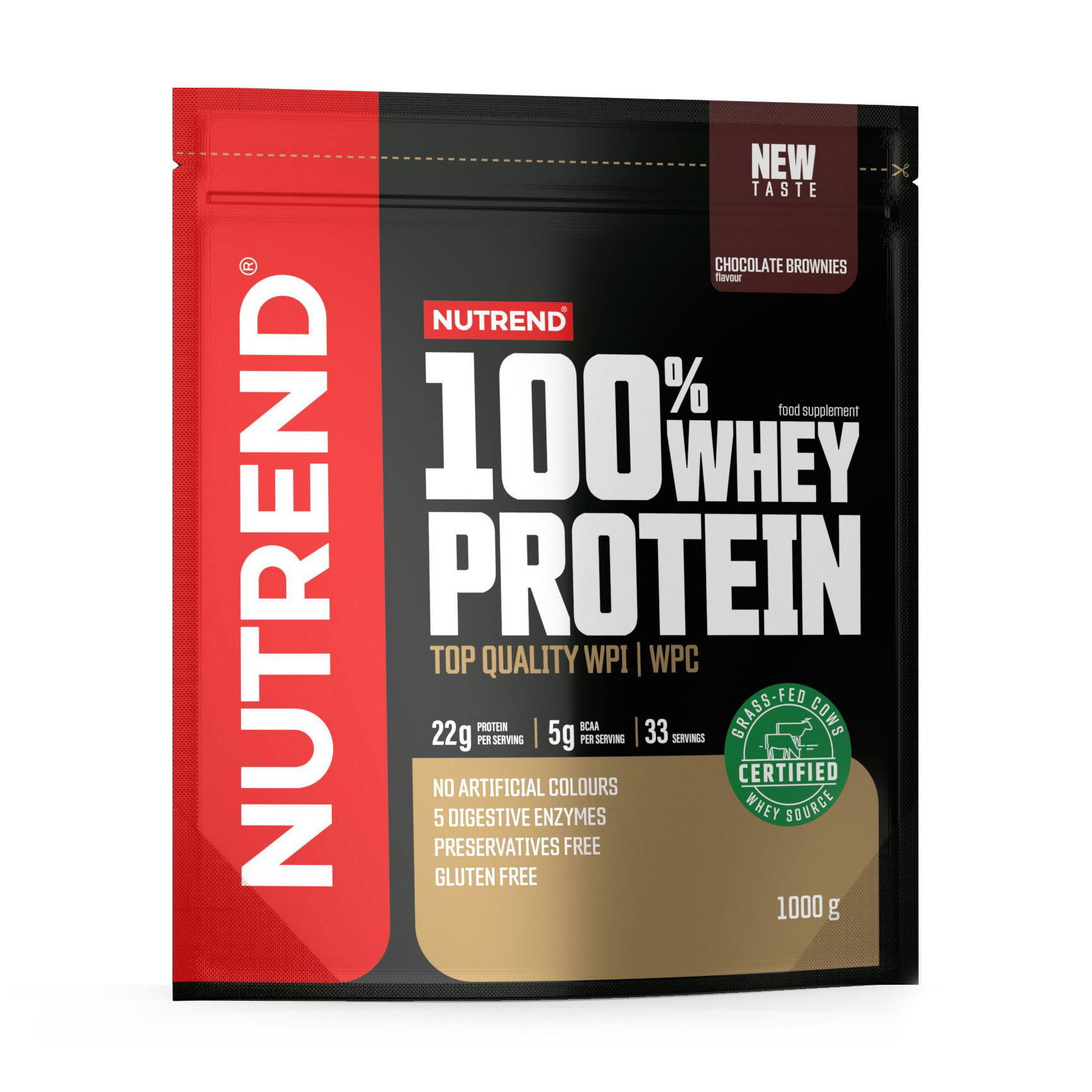 Протеїн Nutrend 100% Whey Protein Шоколадний брауні, в порошку, 1 кг